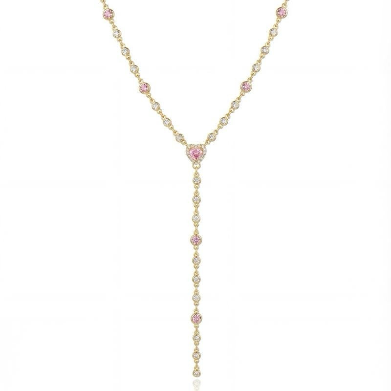 Heart Drop Lariat Necklace