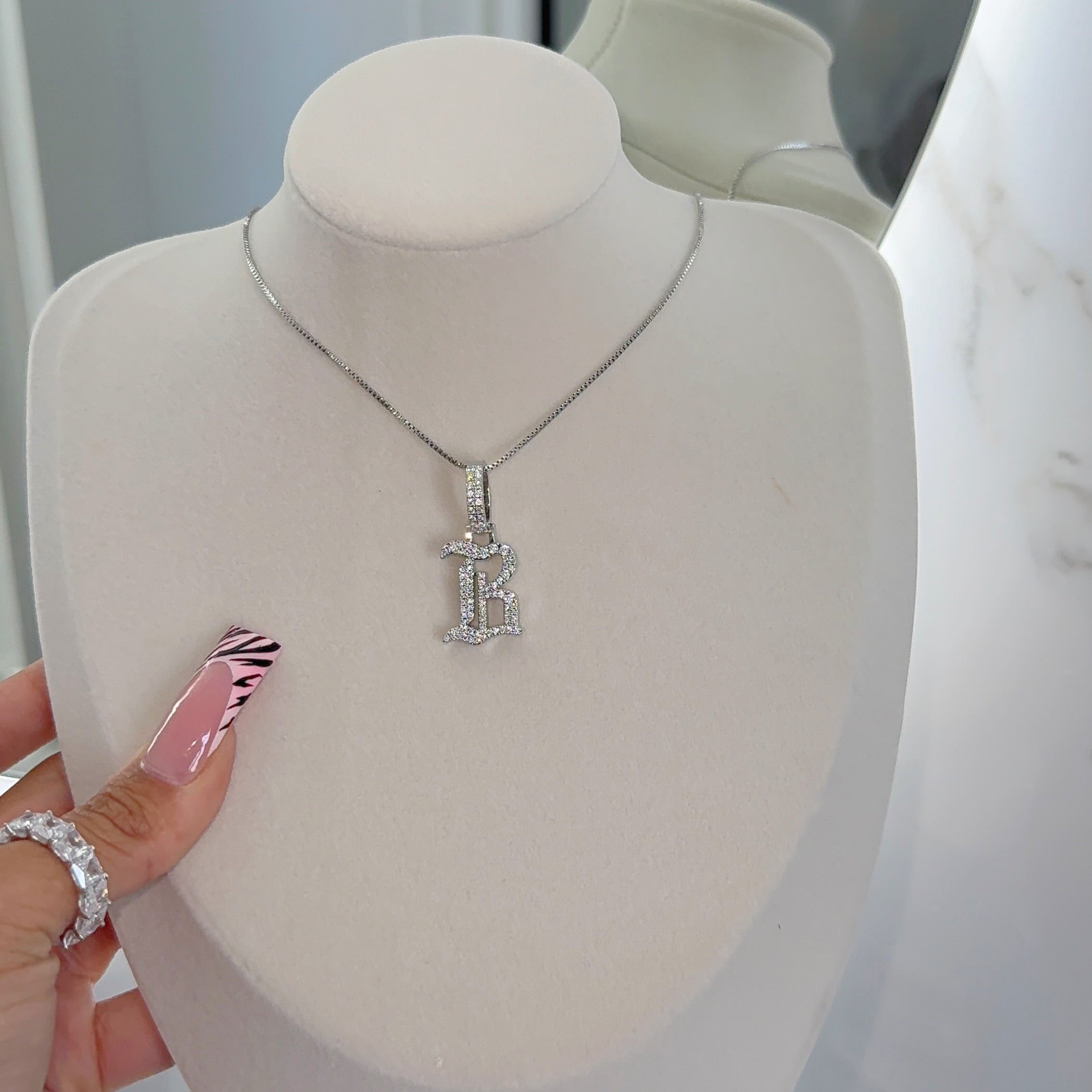 “Icy Old English” Necklace