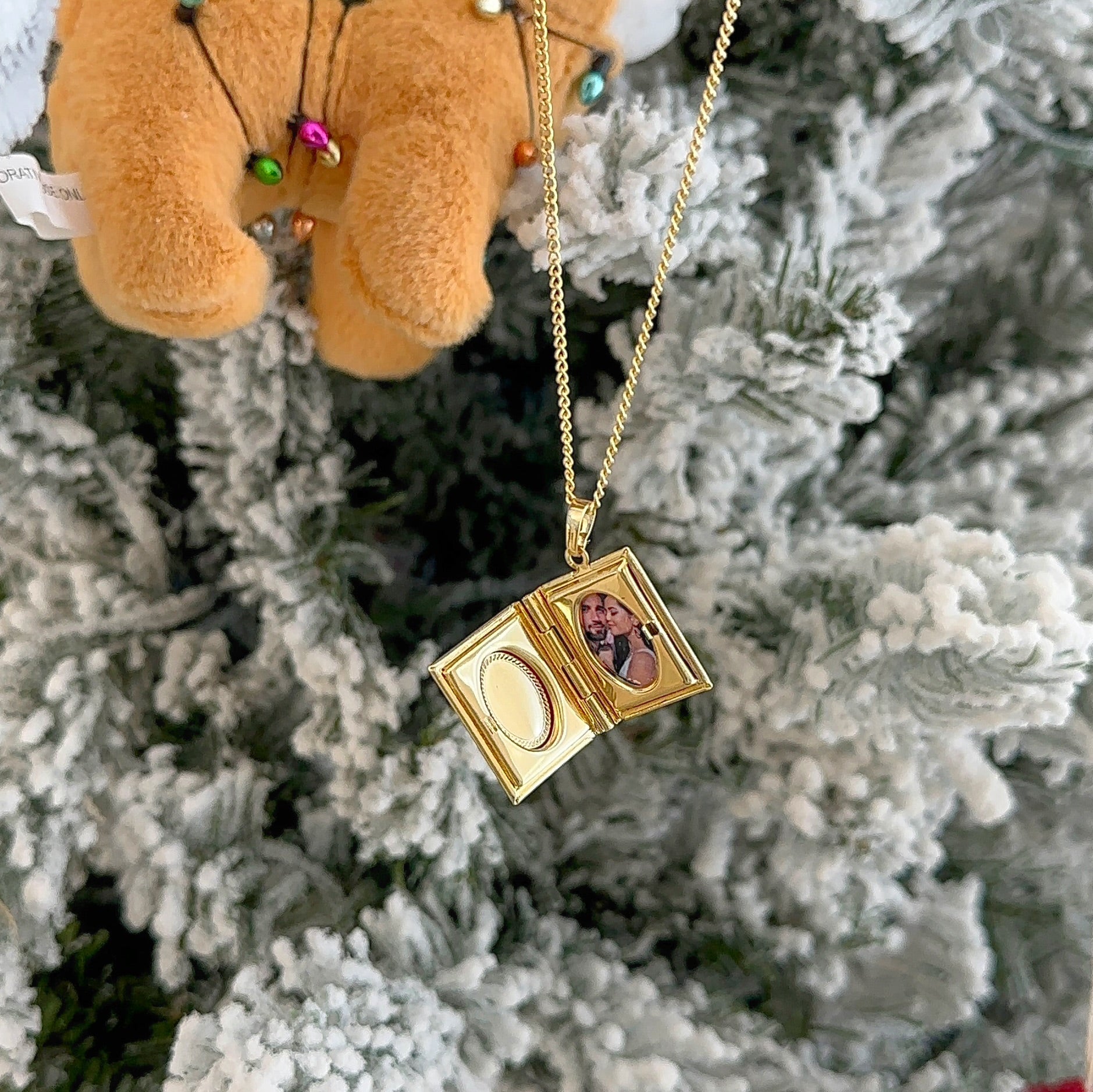 Photo locket book necklace