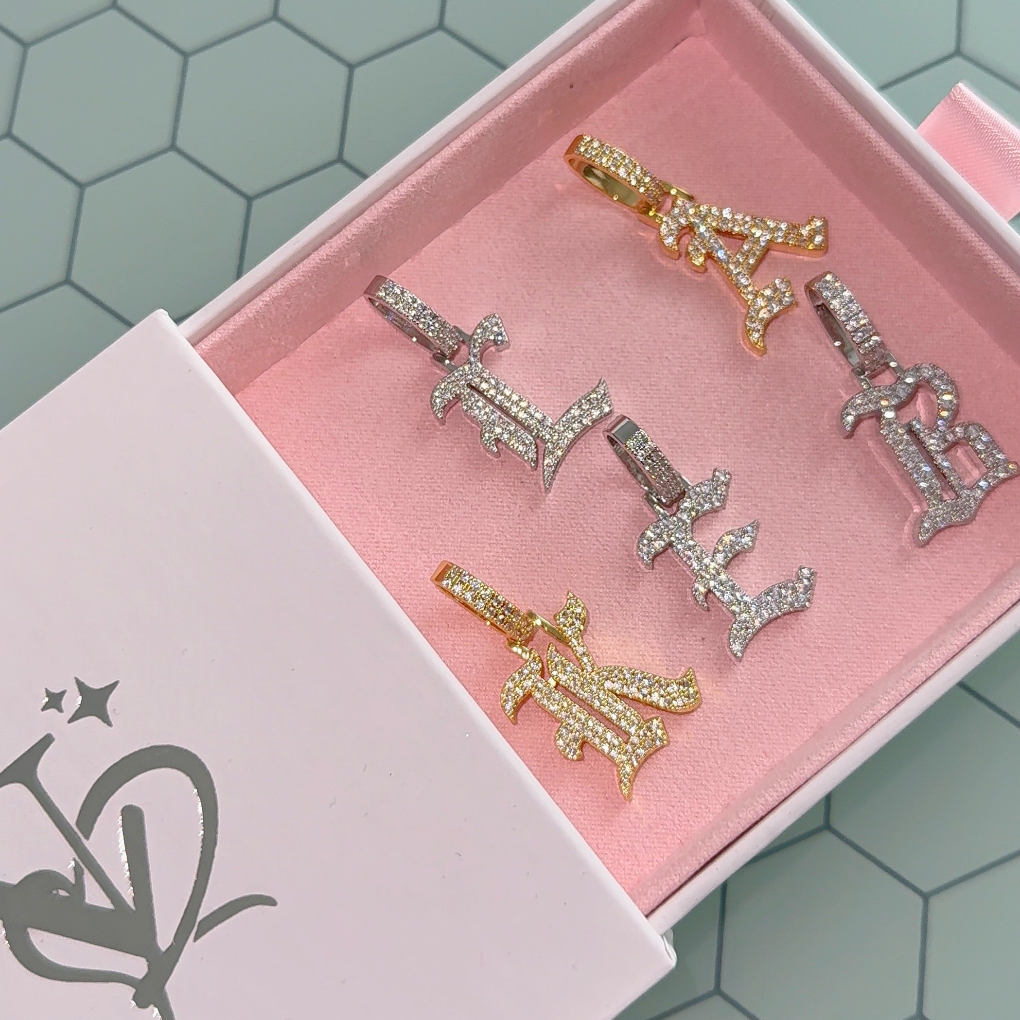 “Icy Old English” Necklace