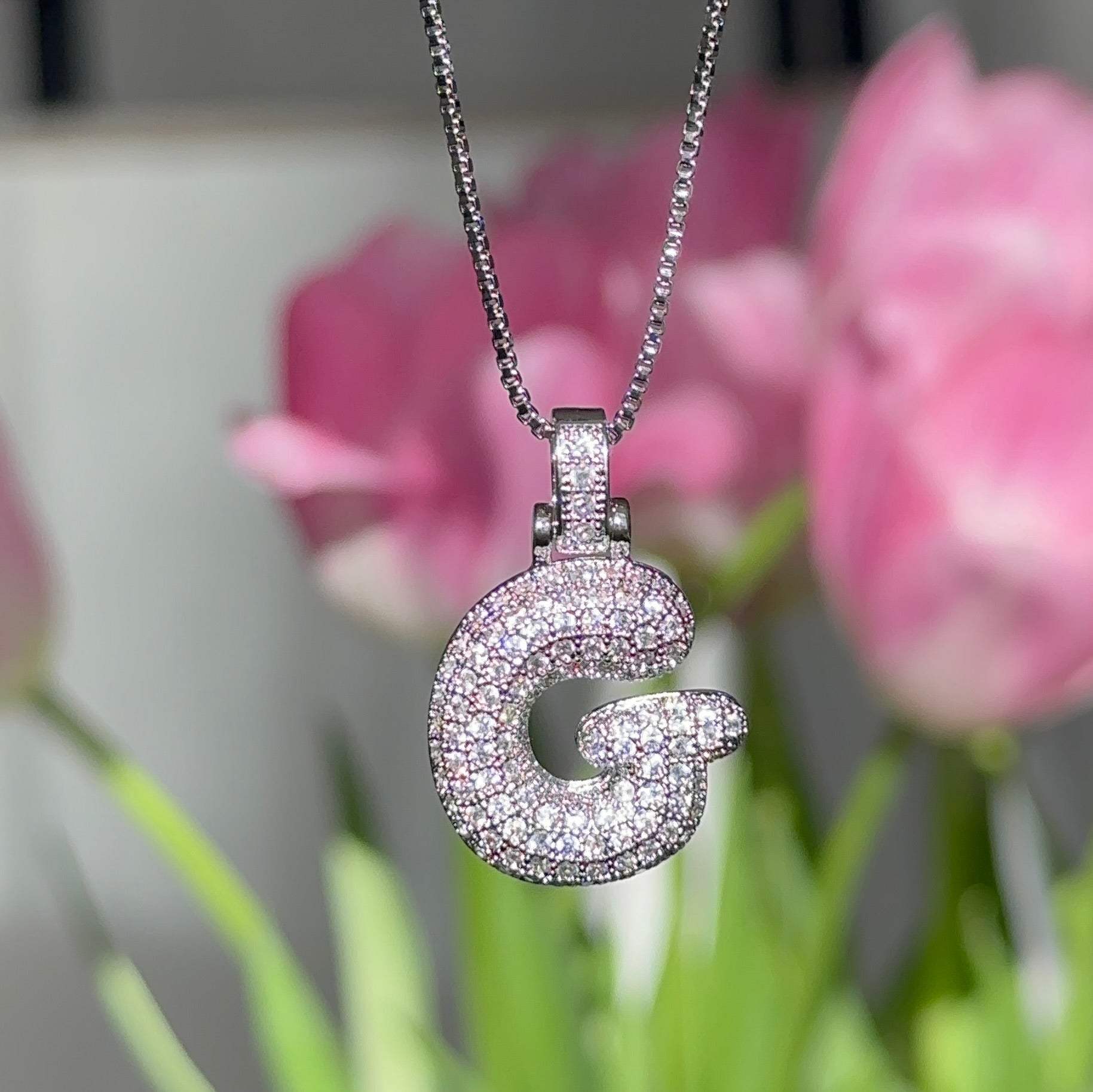 Bubble letter necklace