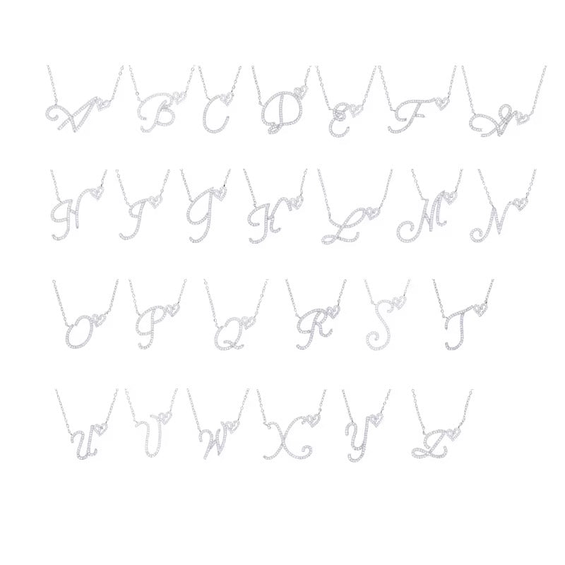 Dainty heart script initial