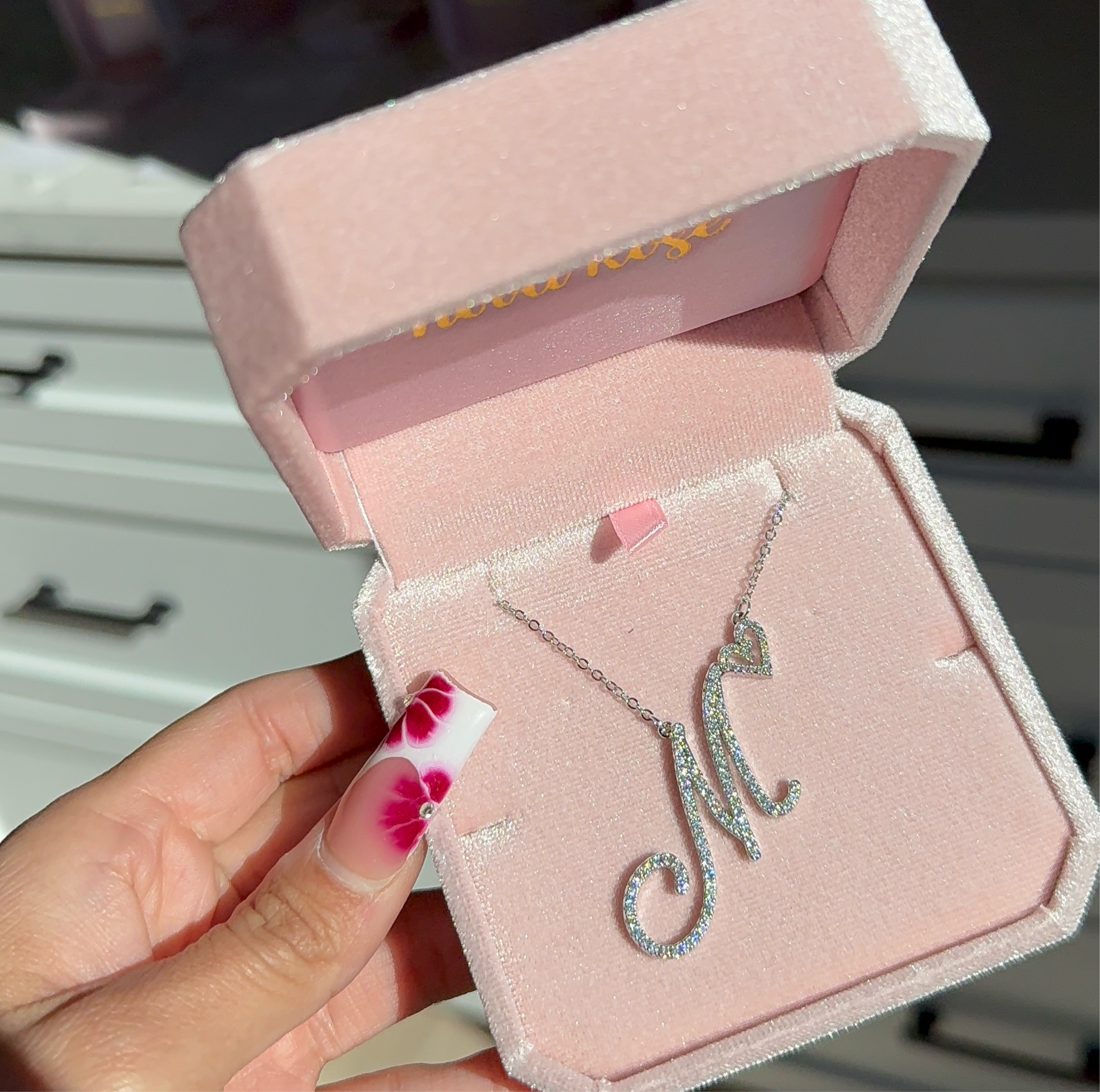 Dainty heart script initial