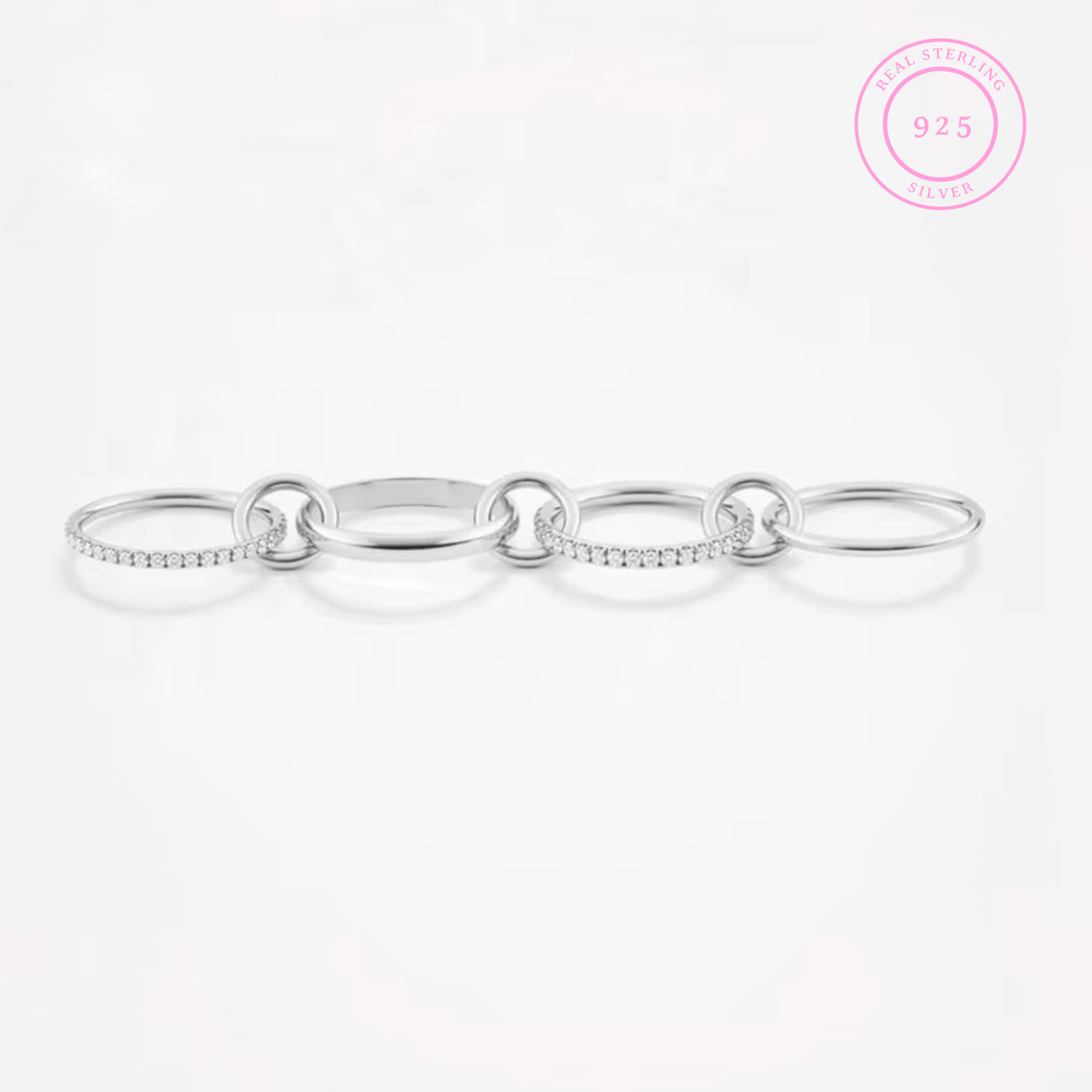 Icon Linked Stacked Ring