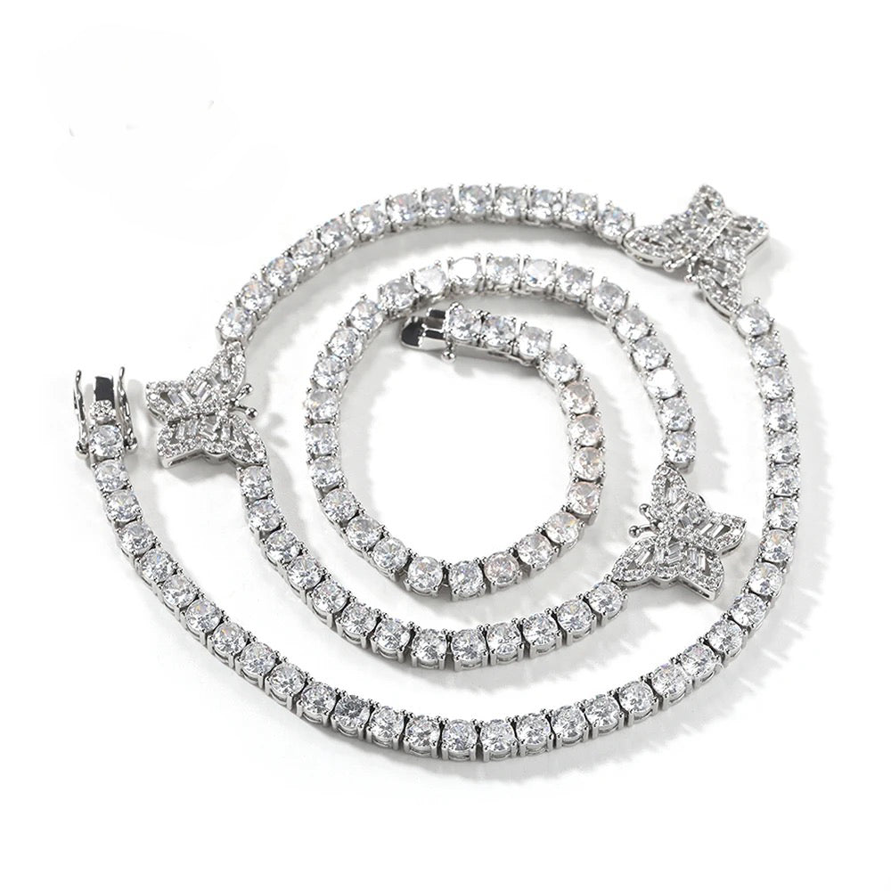Butterfly tennis necklace