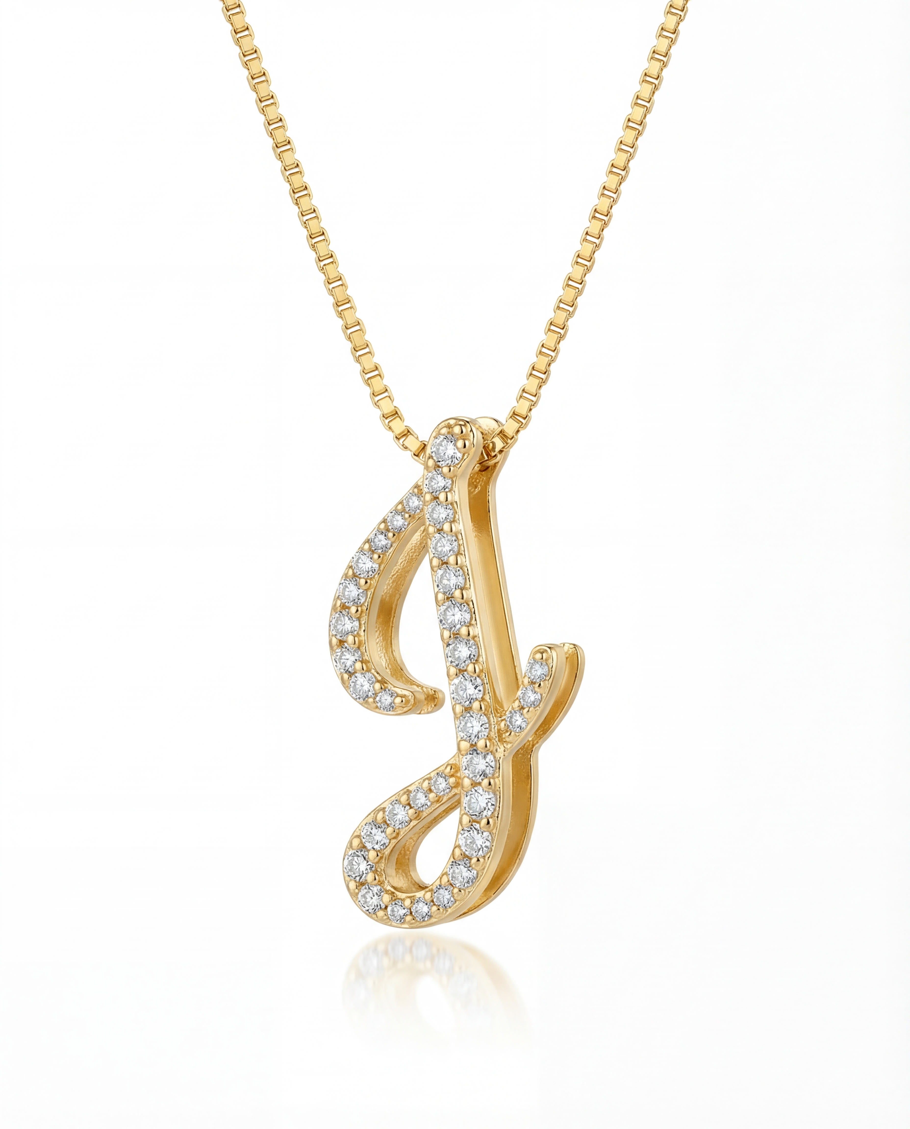 Double Plated script initial necklace