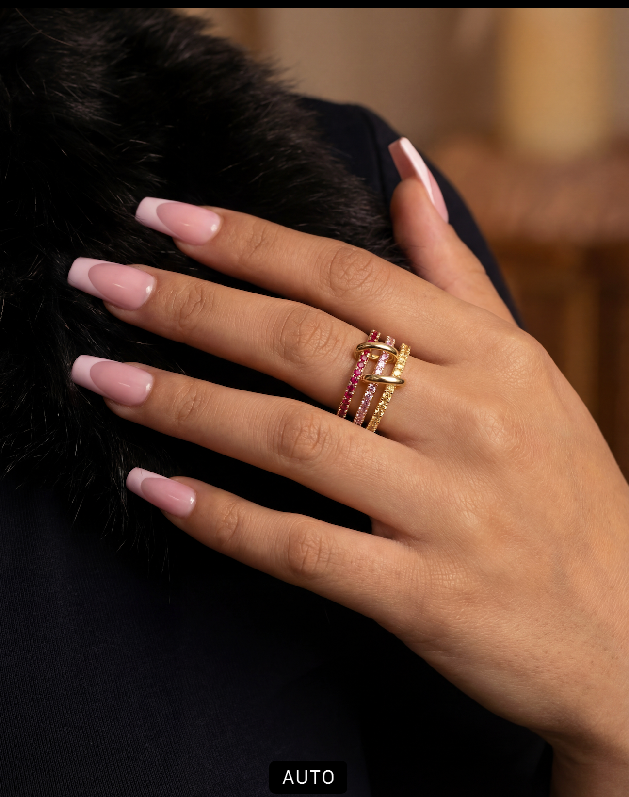 “Linked in Love” 3 Iinked stacked Rings