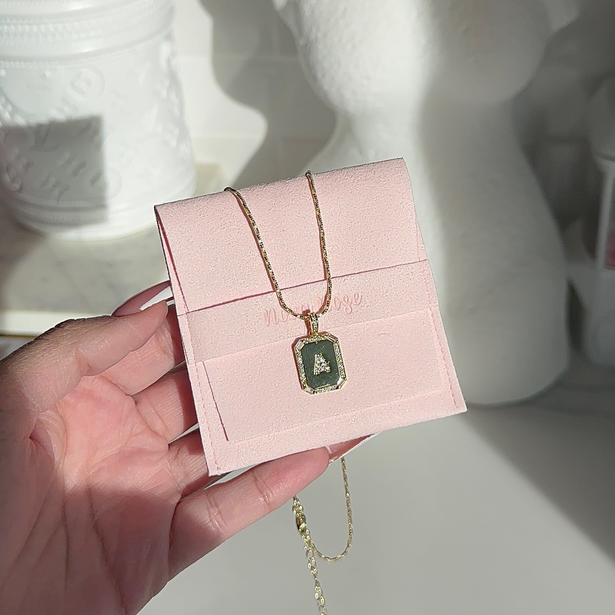 Initial and butterfly necklace set