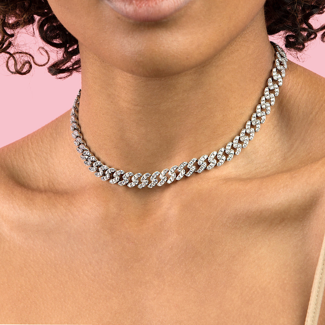 Thin Cuban link choker