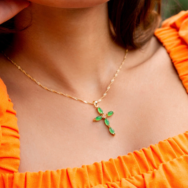 Jade cross necklace