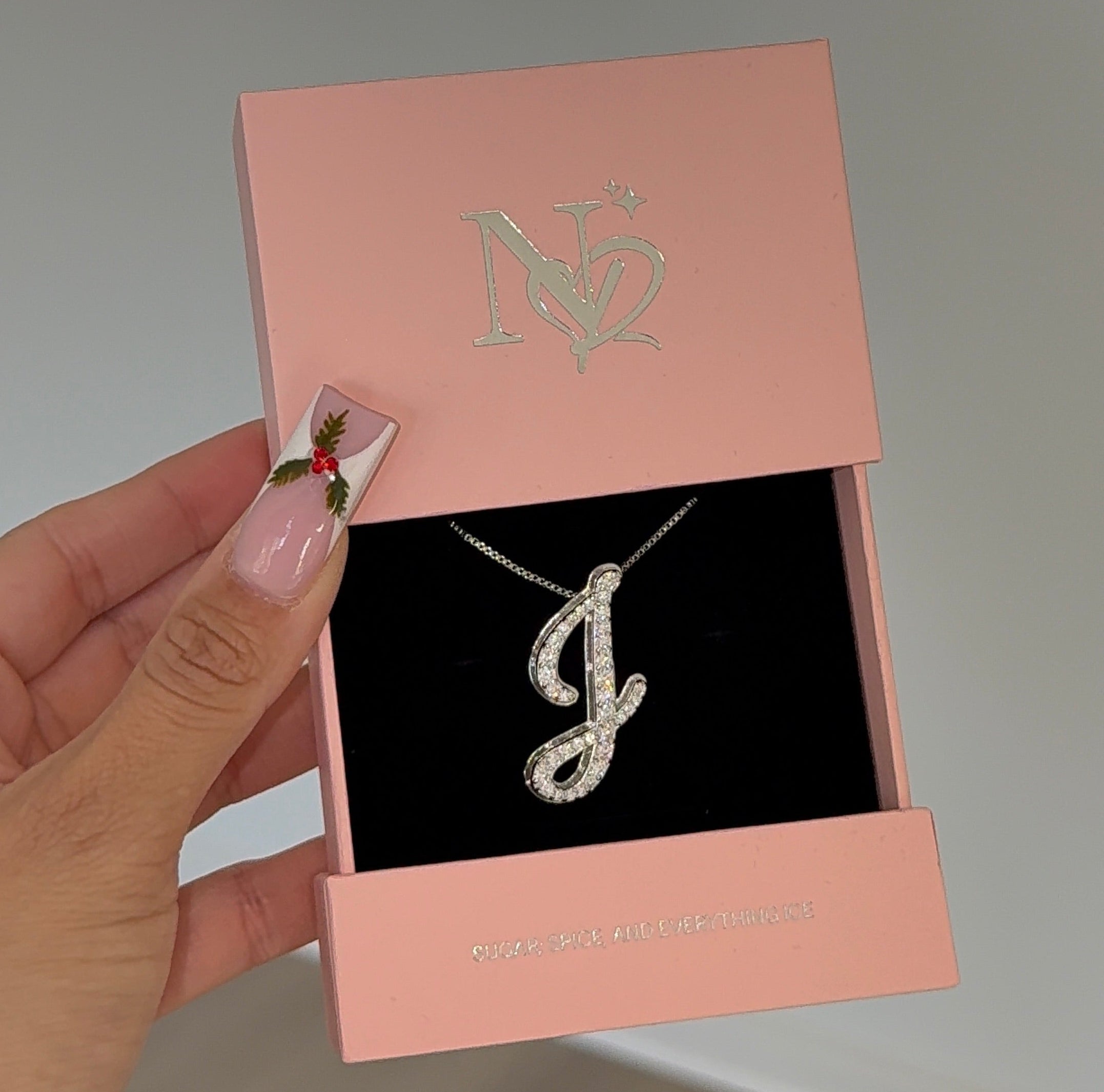 Double Plated script initial necklace