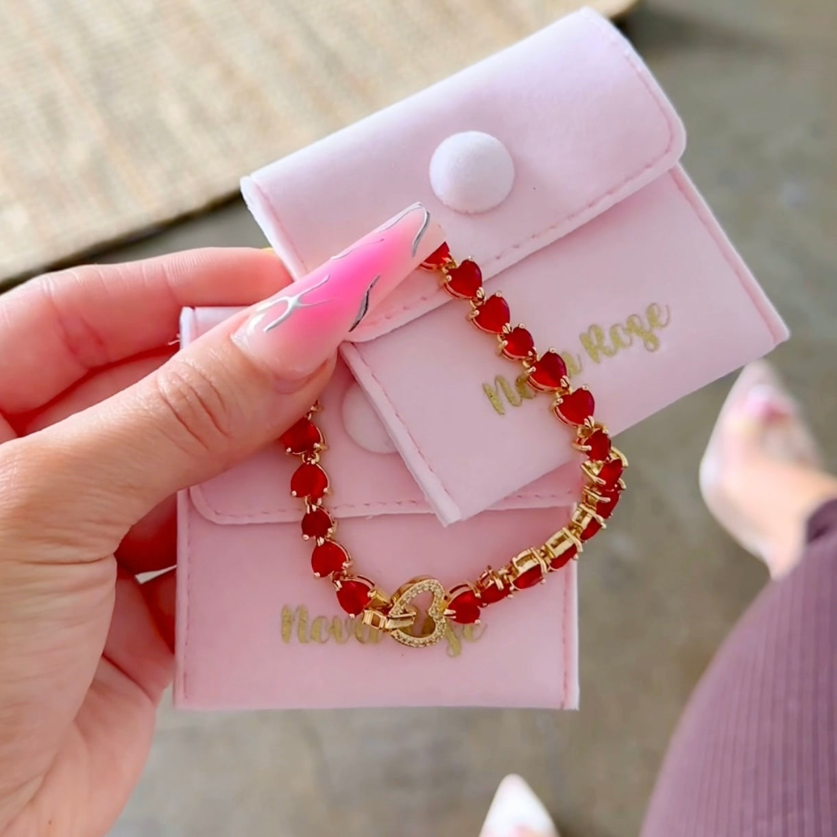 Heart tennis bracelet
