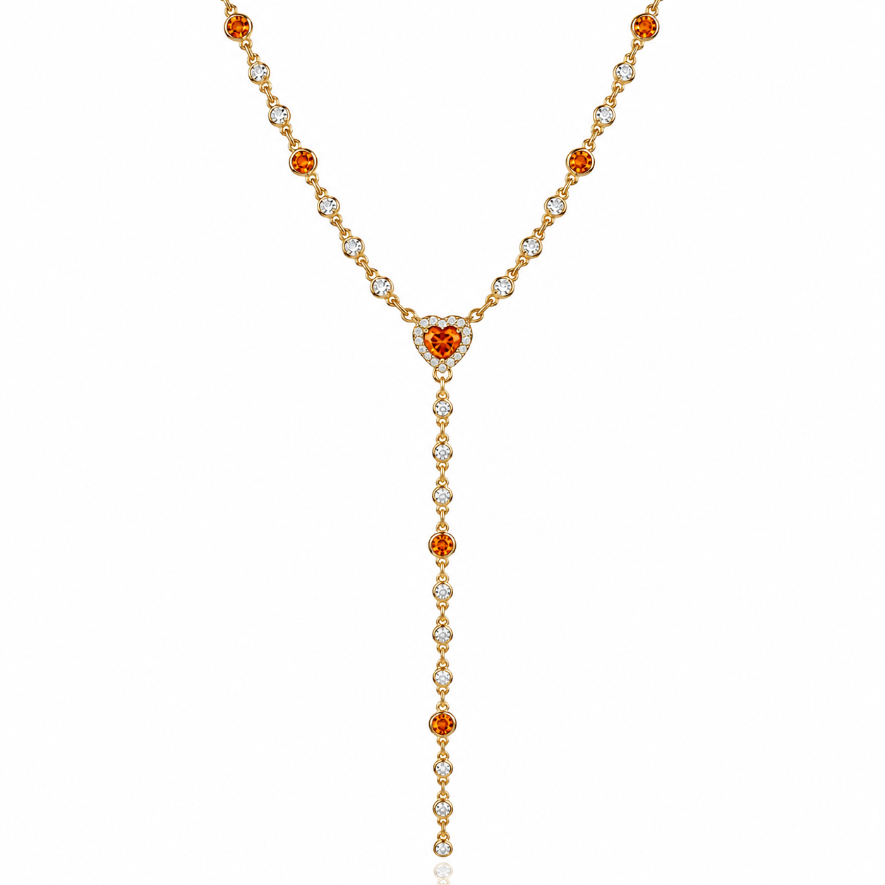 Heart Drop Lariat Necklace