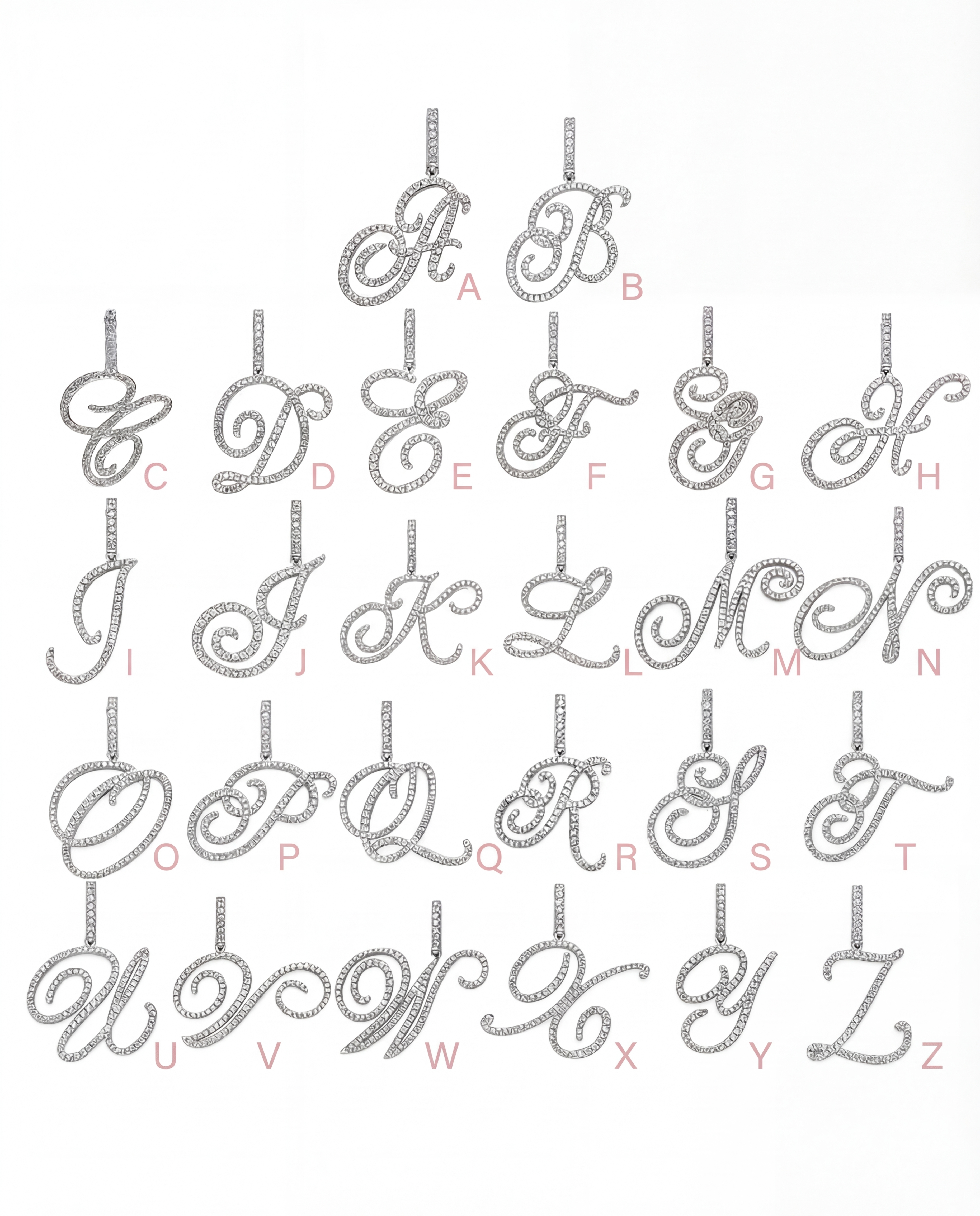 Custom Script initial necklace