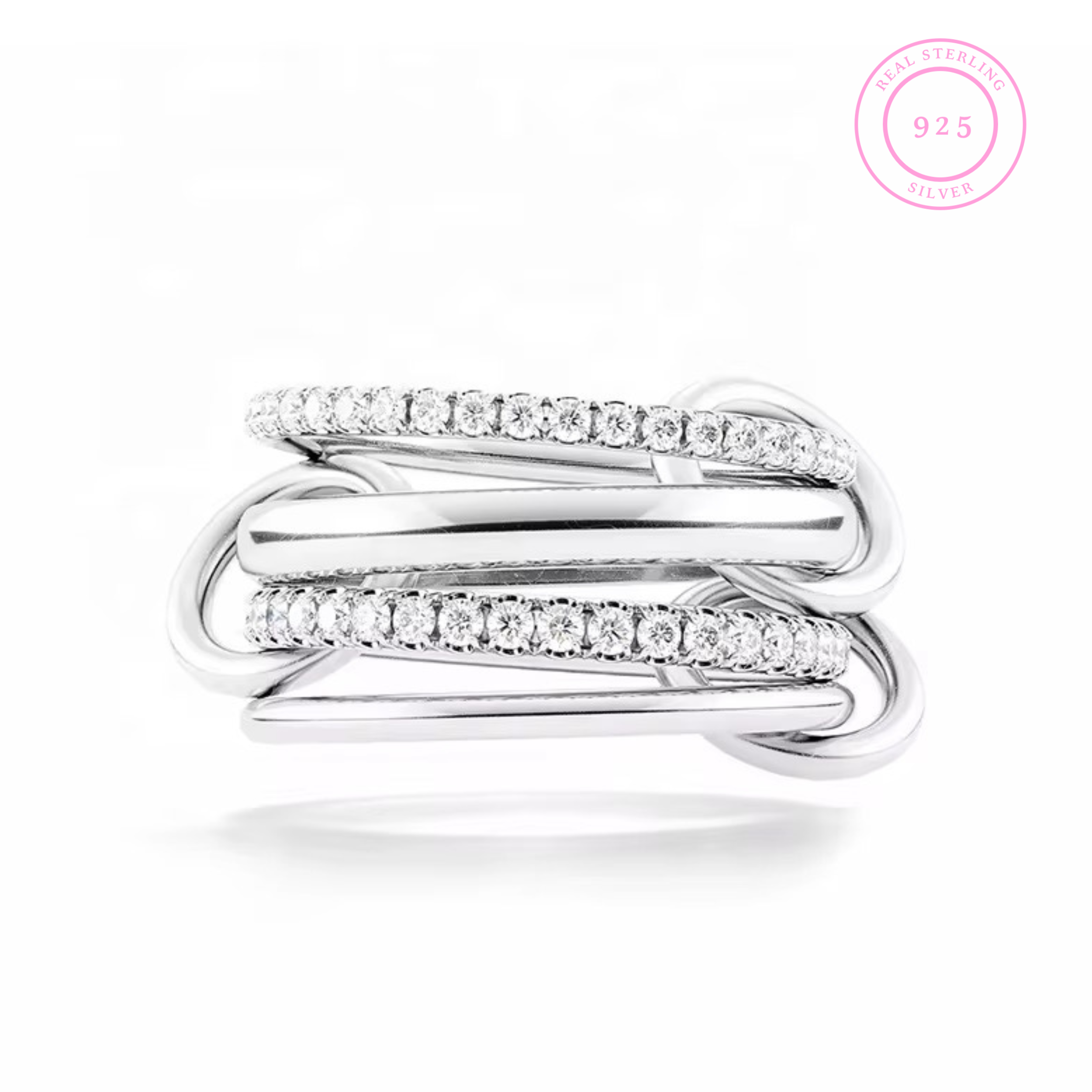 Icon Linked Stacked Ring