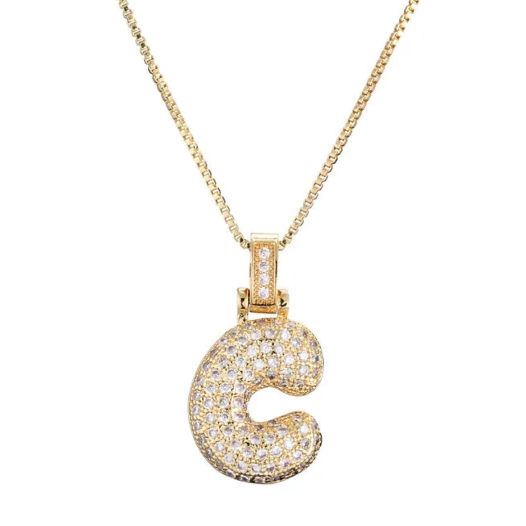 Bubble letter necklace