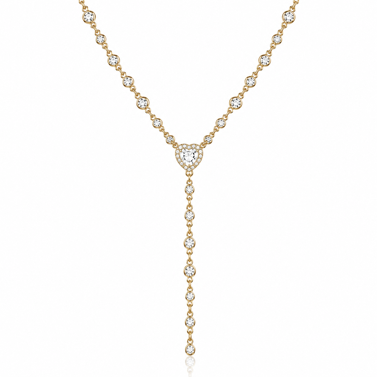 Heart Drop Lariat Necklace