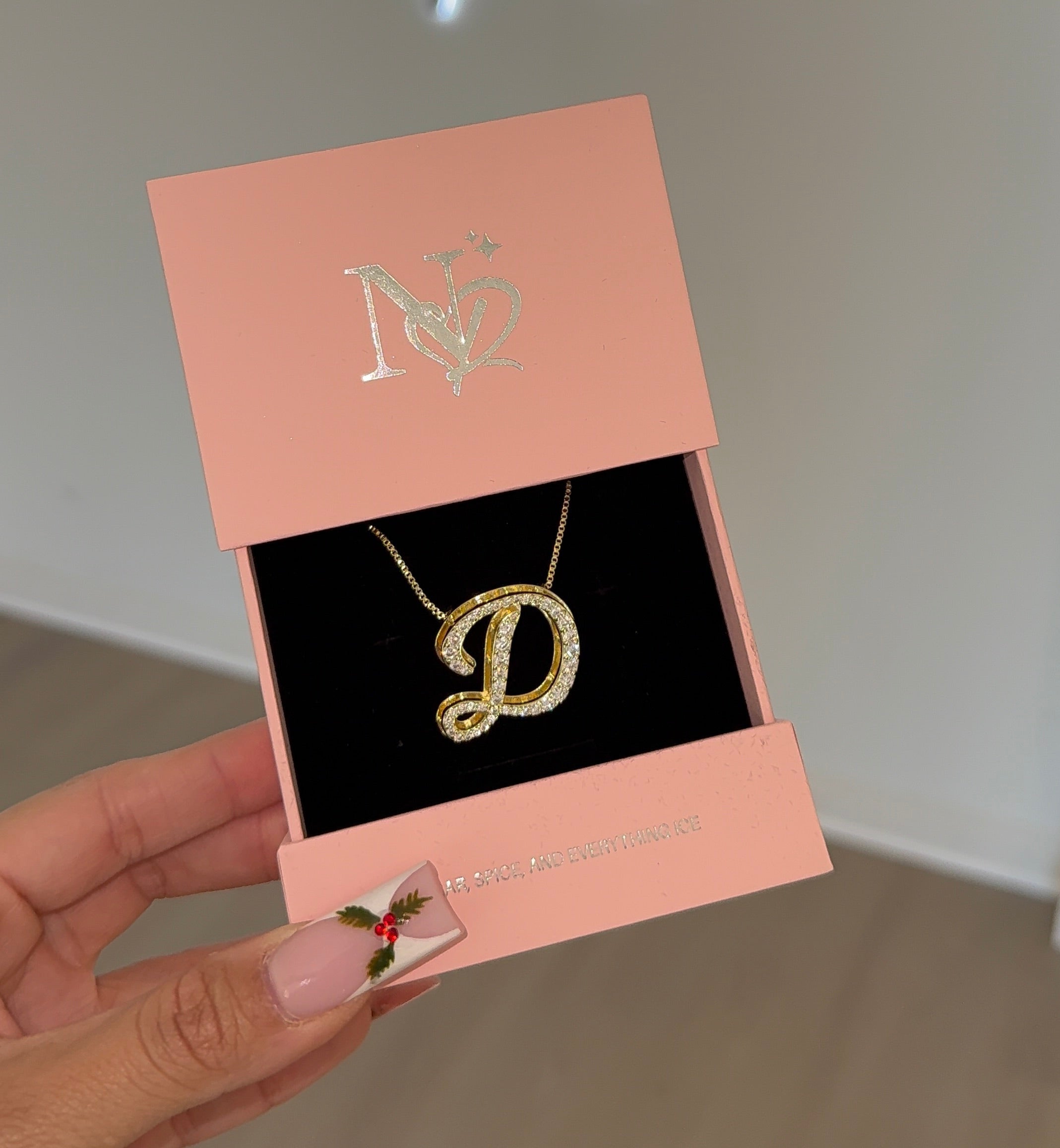 Double Plated script initial necklace