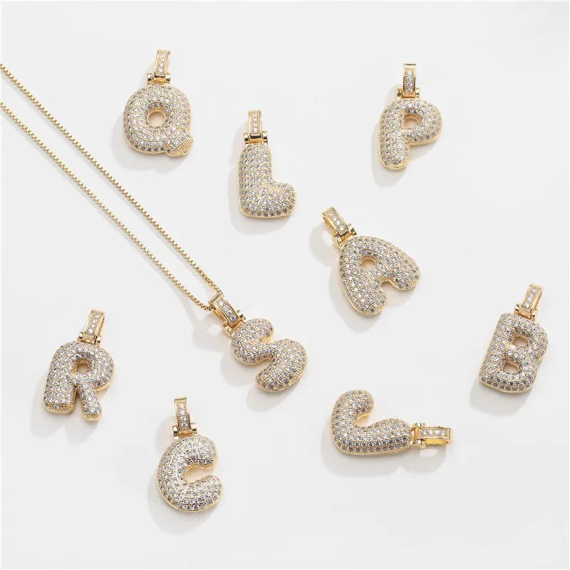 Bubble letter necklace