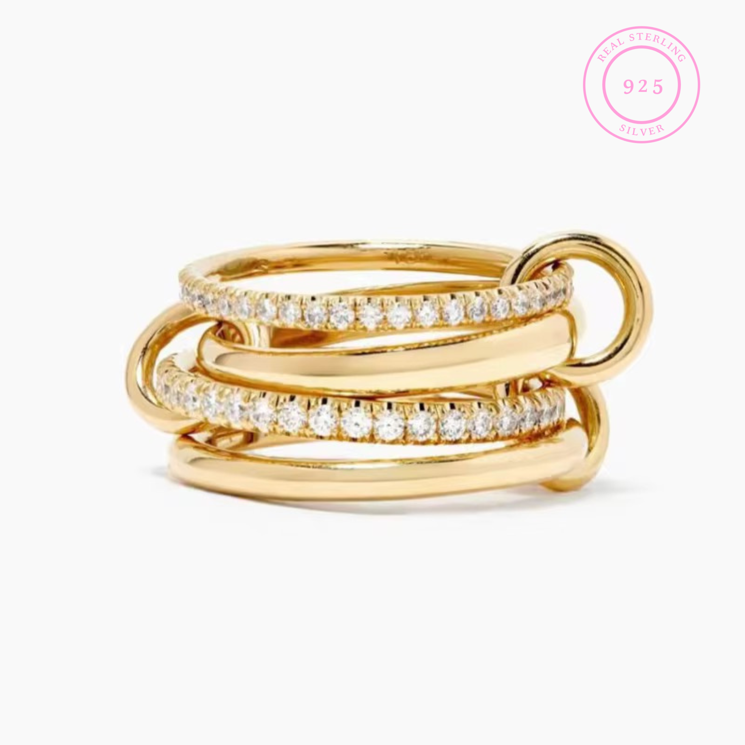Icon Linked Stacked Ring