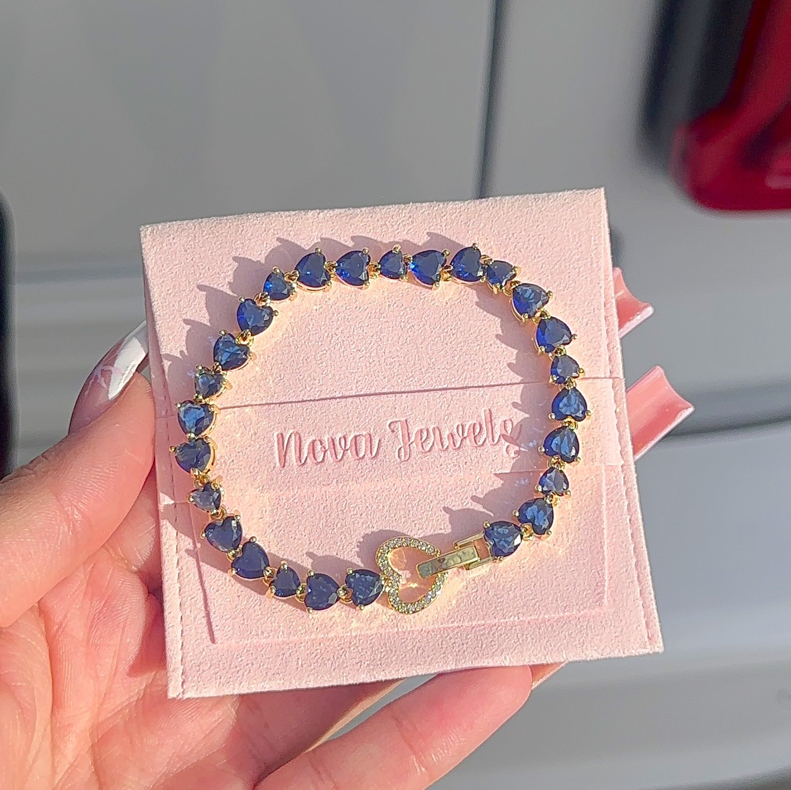 Heart tennis bracelet