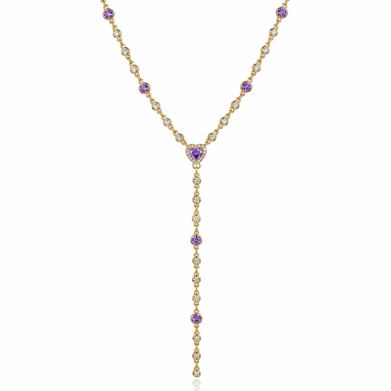 Heart Drop Lariat Necklace