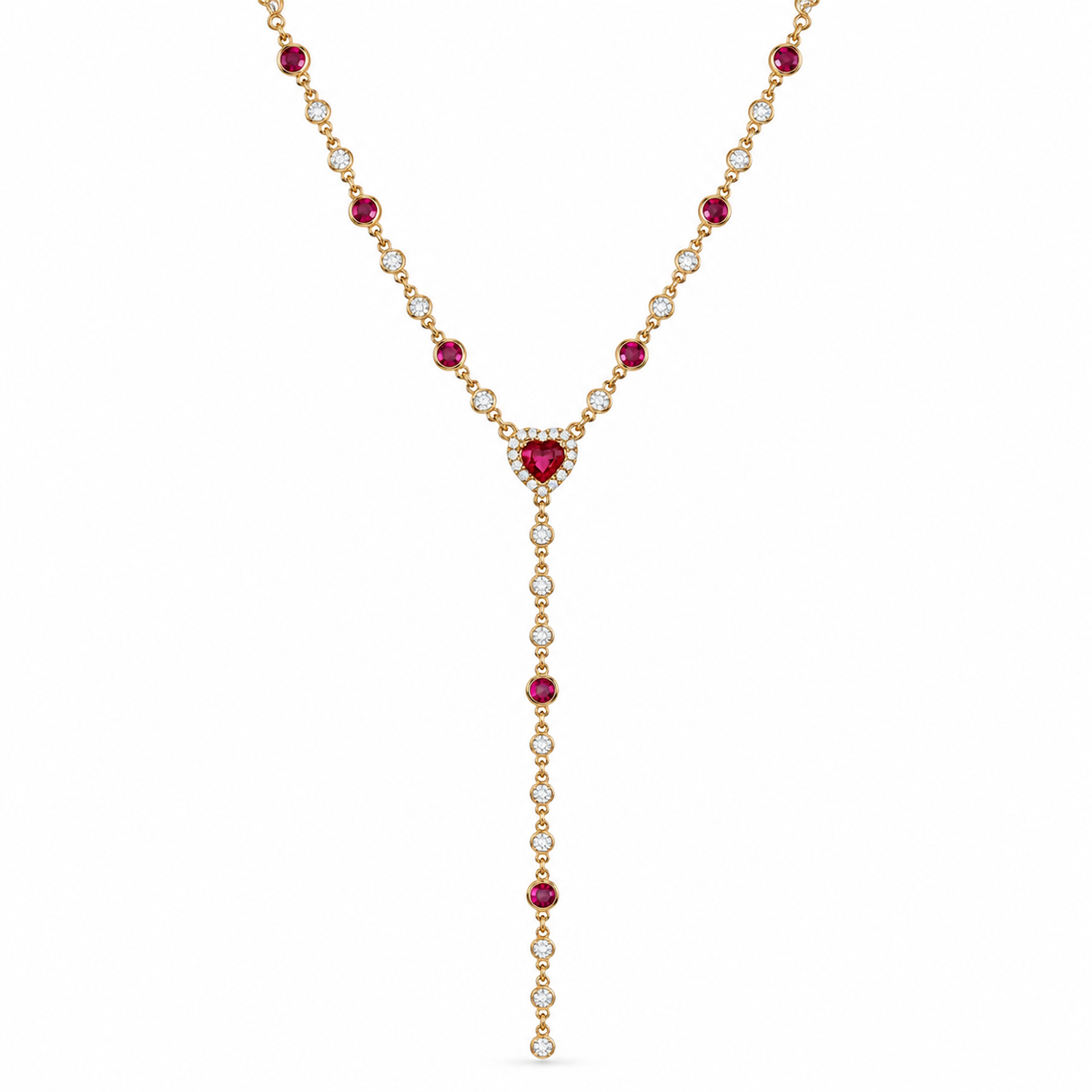 Heart Drop Lariat Necklace