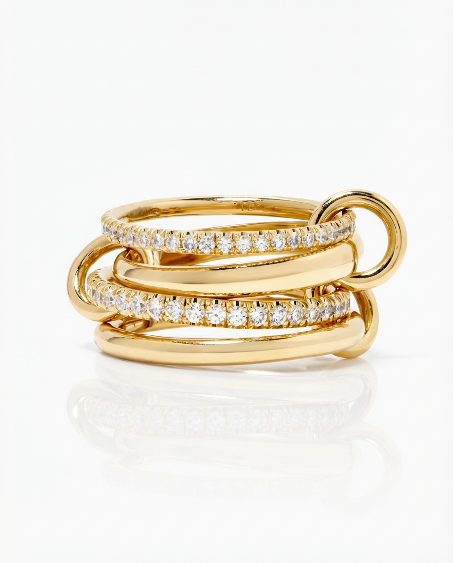 Icon Linked Stacked Ring