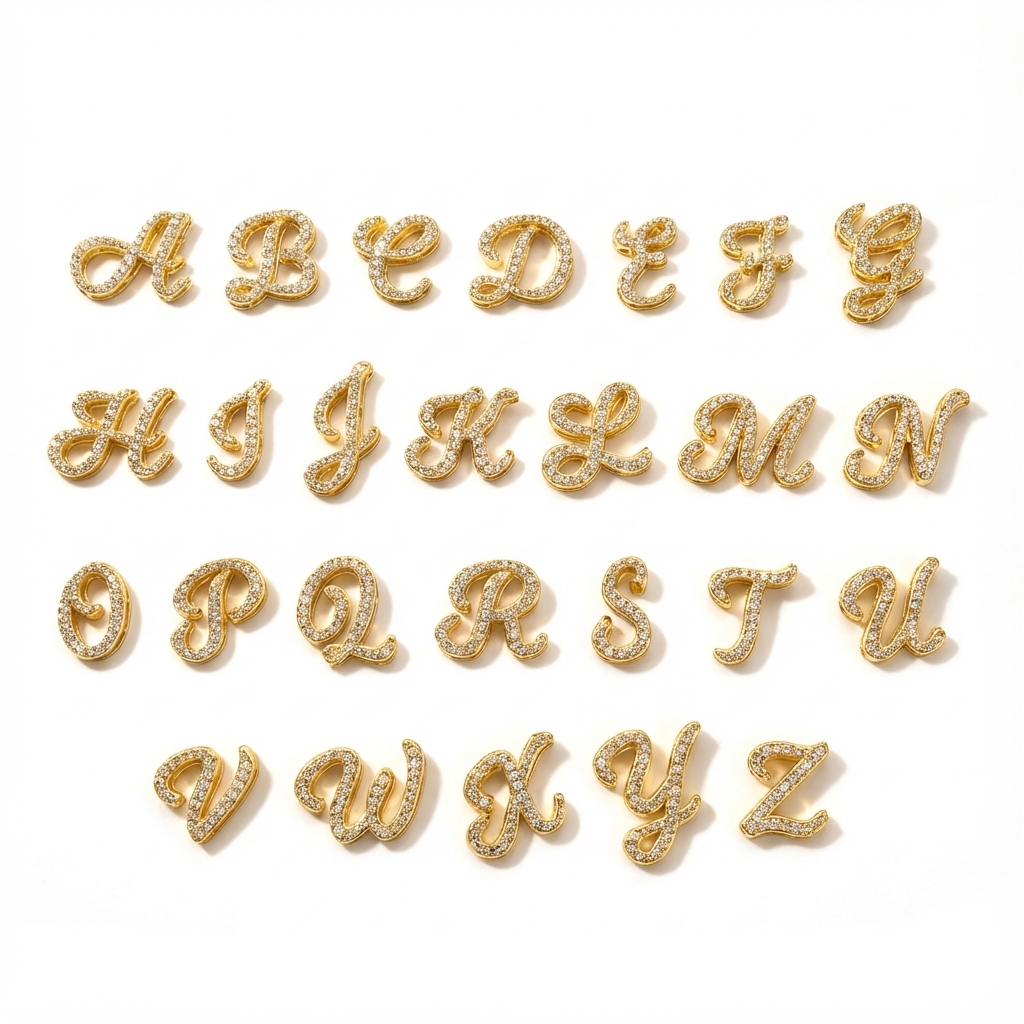 Double Plated script initial necklace