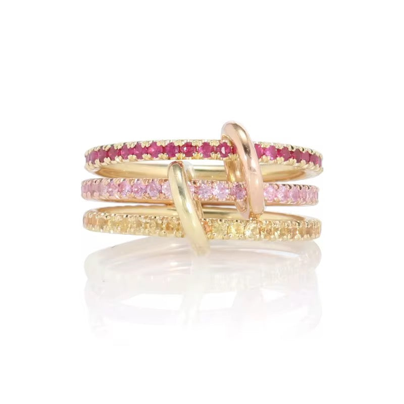 “Linked in Love” 3 Iinked stacked Rings