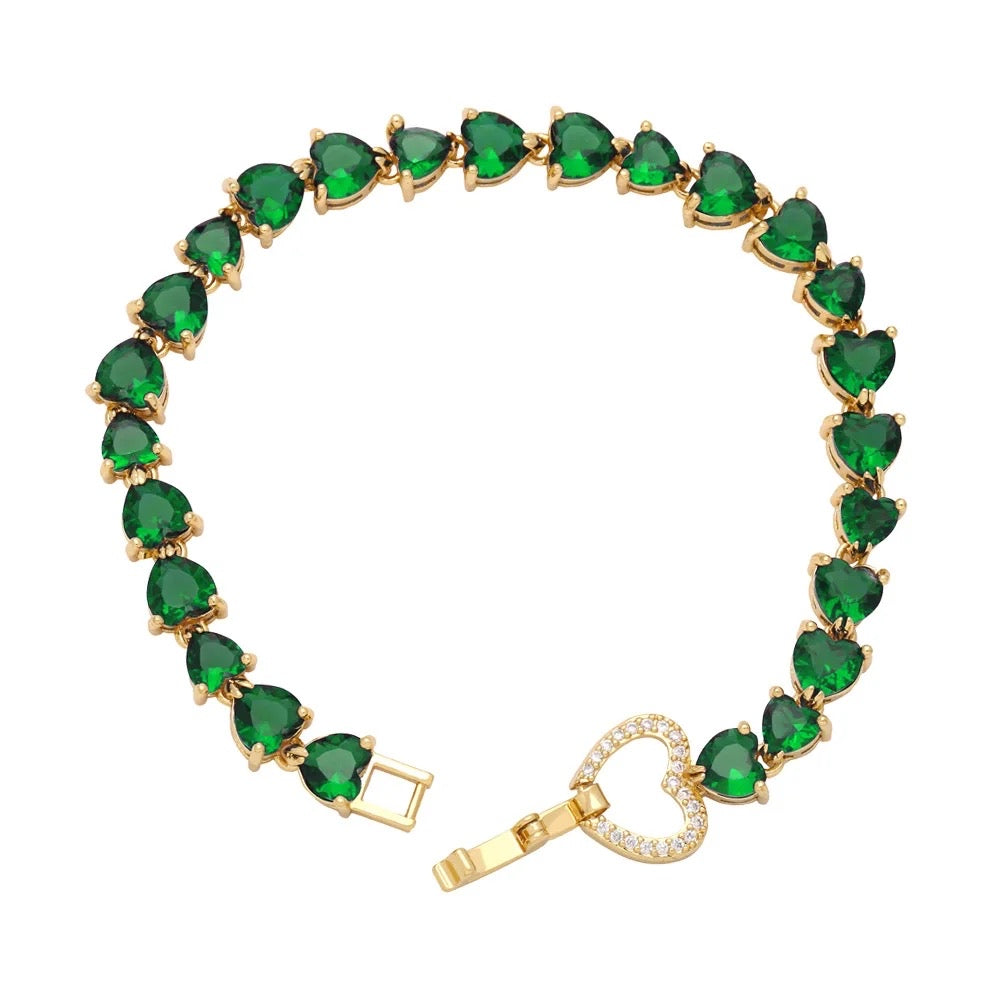 Heart tennis bracelet