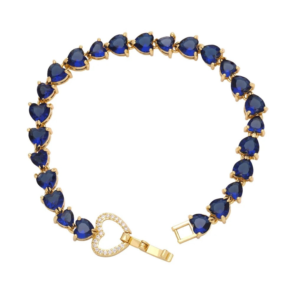 Heart tennis bracelet