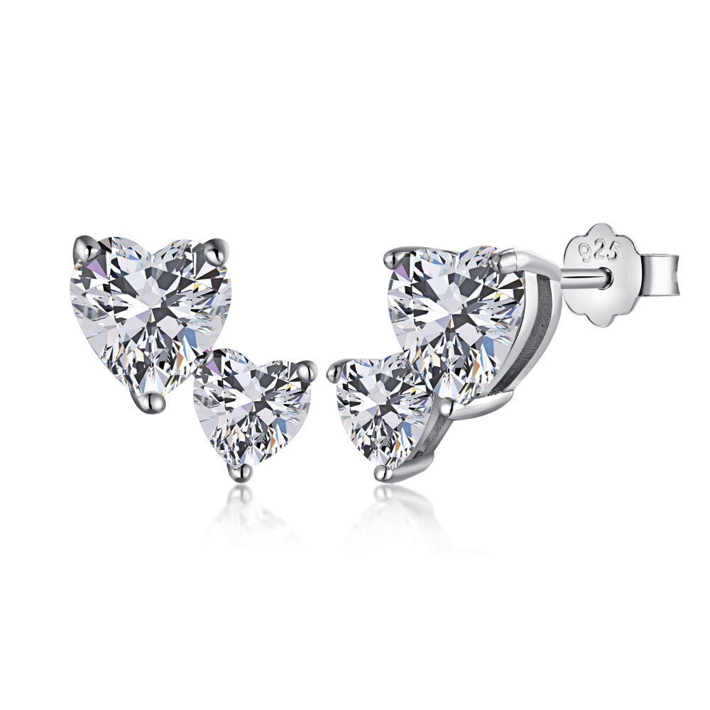 Double heart studs