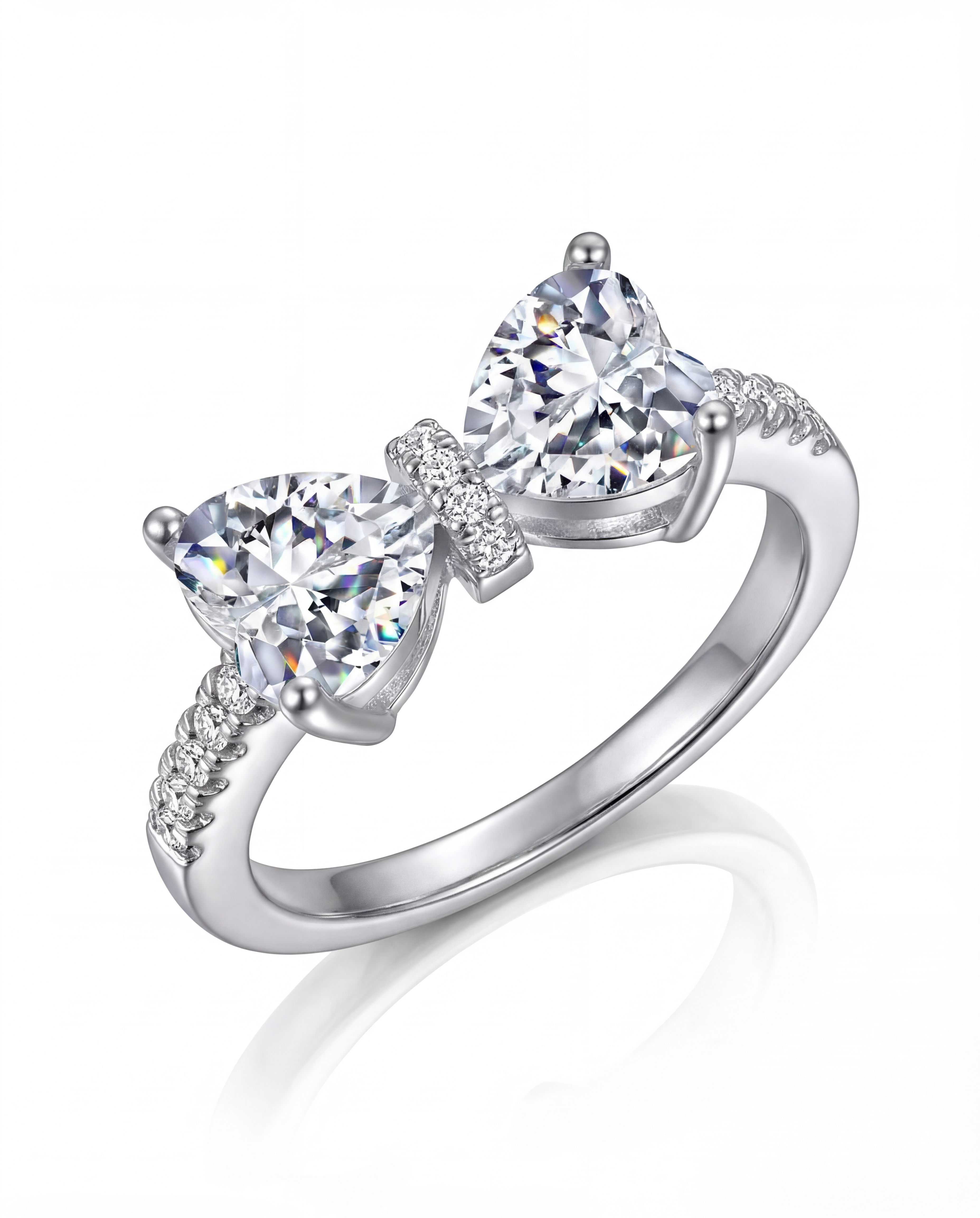 “Twin hearts ring” 925 Sterling silver