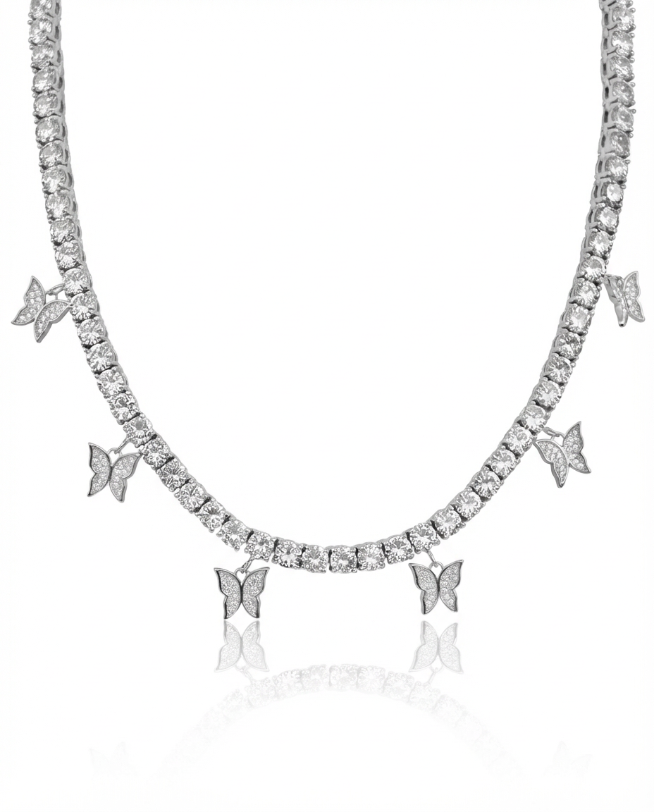 Luxe butterfly tennis choker