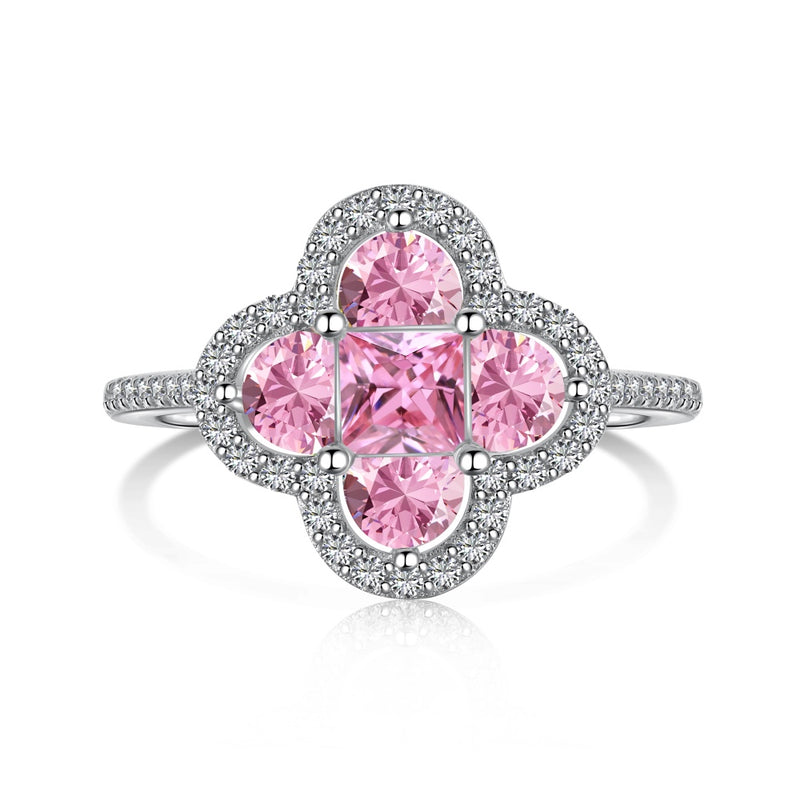 “Crystal clover”ring