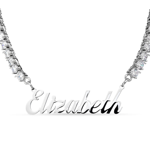 Custom name tennis necklace
