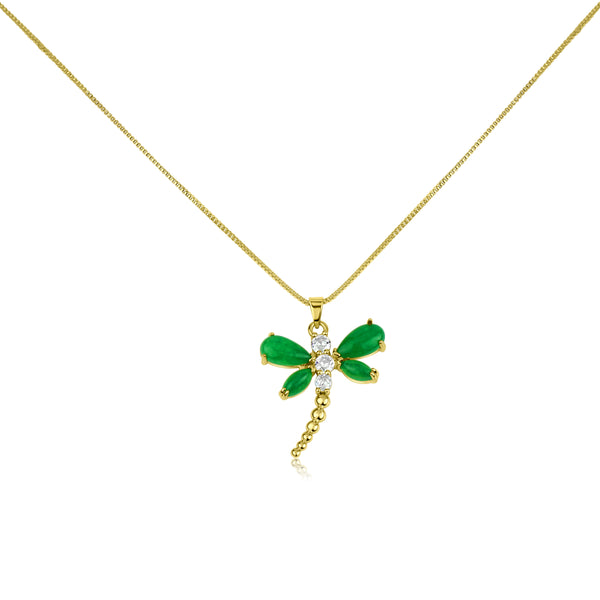 Jade dragon fly necklace