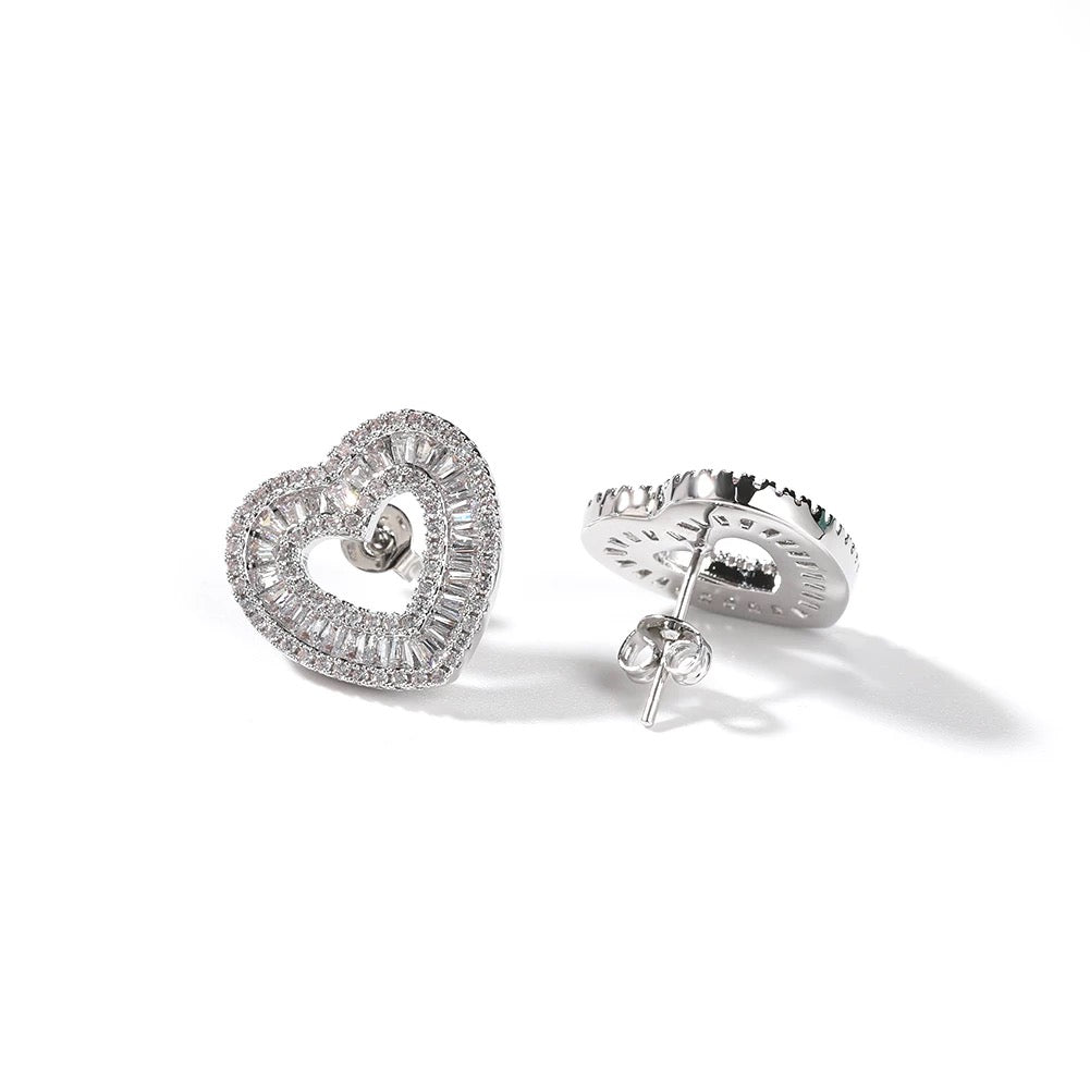 "Heart of diamonds" studs