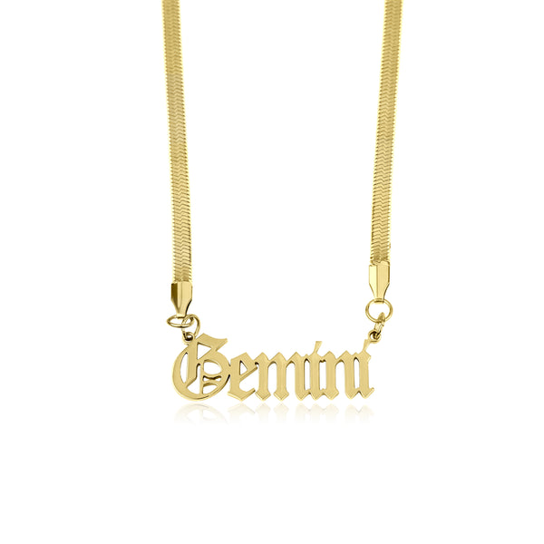 Herringbone Zodiac necklace